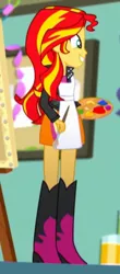 Size: 236x538 | Tagged: safe, derpibooru import, screencap, sunset shimmer, eqg summertime shorts, equestria girls, the art of friendship, cropped, solo