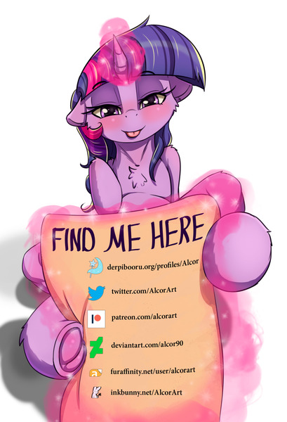 Size: 1280x1879 | Tagged: suggestive, artist:alcor, derpibooru import, twilight sparkle, pony, unicorn, :p, adorasexy, advertisement, bedroom eyes, blushing, cheek fluff, chest fluff, cute, deviantart, female, floppy ears, fluffy, frog (hoof), furaffinity, glowing horn, high res, horn, inkbunny, looking at you, magic, mare, meta, on back, patreon, sexy, shoulder fluff, silly, simple background, smiling, solo, solo female, spread legs, spreading, telekinesis, tongue out, tumblr 2018 nsfw purge, twitter, underhoof, unicorn twilight, white background