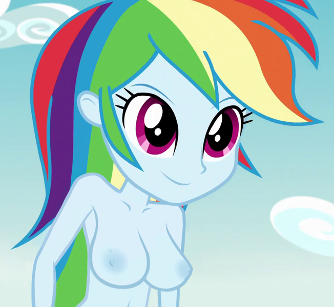 Size: 860x792 | Tagged: questionable, derpibooru import, edit, edited screencap, editor:mlp-gft, screencap, rainbow dash, equestria girls, legend of everfree, adorasexy, areola, big breasts, breasts, busty rainbow dash, clothes, cute, female, nipples, nude edit, nudity, partial nudity, partial nudity edit, sexy, solo, solo female, topless