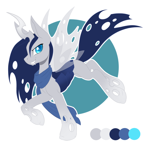 Size: 950x957 | Tagged: albino changeling, alternate version, artist:peridotkitty, blanket, blue changeling, changeling, changeling queen, changeling queen oc, derpibooru import, female, oc, oc:king niveus, oc:prince nova, safe, solo, white changeling