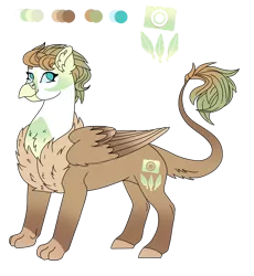 Size: 1024x1115 | Tagged: artist:plixine, derpibooru import, female, hippogriff, oc, oc:sandy, offspring, parent:greta, parent:press release, reference sheet, safe, simple background, solo, transparent background