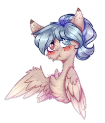 Size: 1824x2135 | Tagged: safe, artist:honeybbear, derpibooru import, oc, oc:sweet specks, pegasus, pony, bust, female, heterochromia, mare, portrait, simple background, solo, transparent background