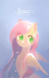 Size: 1875x2952 | Tagged: safe, artist:dreamsugar, derpibooru import, fluttershy, pegasus, pony, beautiful, bust, cute, female, flower, flower in hair, head turn, looking away, looking sideways, mare, portrait, shyabetes, smiling, solo, spread wings, wings