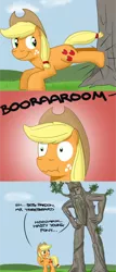 Size: 540x1259 | Tagged: safe, artist:hoofclid, derpibooru import, applejack, earth pony, ent, pony, applebucking, comic, dialogue, duo, female, lord of the rings, male, mare, mistaken identity, treebeard