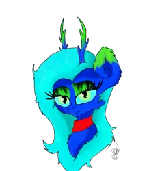 Size: 900x950 | Tagged: safe, artist:timeatriy-time-lives, derpibooru import, oc, oc:jingle bell, unofficial characters only, deer, pony, reindeer, bust, neon, slit eyes, solo