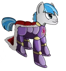 Size: 2882x3120 | Tagged: safe, artist:paracompact, derpibooru import, oc, unofficial characters only, earth pony, pony, 2019 community collab, derpibooru community collaboration, armor, cape, clothes, cutie mark, determined, simple background, solo, transparent background