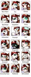Size: 570x1402 | Tagged: suggestive, artist:pridark, derpibooru import, oc, oc:scarlet serenade, unofficial characters only, pony, unicorn, afterglow, ahegao, aroused, biting, blushing, confused, cute, disguise, distraught, dizzy, emoticon, emotions, exhausted, eye, eyes, female, happy, impatient, implied sex, mare, mask, open mouth, sad, scrunchy face, sick, sleeping, smiling, smirk, solo, stimulating, stressed, tail, tail bite, teary eyes, temptation, thinking, tongue out, triumph, victory