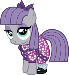Size: 1115x1200 | Tagged: safe, artist:cloudyglow, derpibooru import, maud pie, earth pony, pony, american girls, clothes, cute, dress, female, filly, filly maud pie, mare, maudabetes, ruthie smithens, simple background, smiling, solo, transparent background, when she smiles