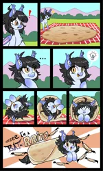 Size: 1152x1920 | Tagged: safe, artist:ask-colorsound, derpibooru import, oc, oc:mitzy, unofficial characters only, bat, bat pony, ..., batburrito, bat pony oc, bat wings, blushing, blush sticker, burrito, comic, cute, eeee, eyes closed, female, food, pictogram, pun, sunburst background, thinking, visual pun, wings