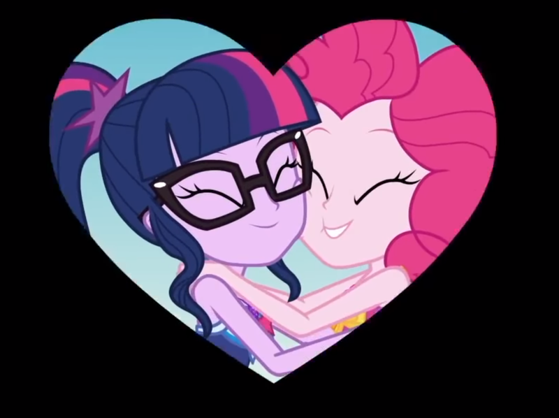 Size: 1205x901 | Tagged: safe, artist:star-melodyyt, derpibooru import, edit, edited screencap, screencap, pinkie pie, sci-twi, twilight sparkle, equestria girls, equestria girls series, friendship math, clothes, duo, duo female, female, lesbian, scitwinkie, shipping, swimsuit, twinkie