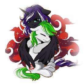 Size: 275x275 | Tagged: safe, artist:nancy-05, derpibooru import, oc, oc:cognitio dissonantia, oc:white night, unofficial characters only, alicorn, earth pony, pony, eyes closed, hug, simple background, transparent background, winghug