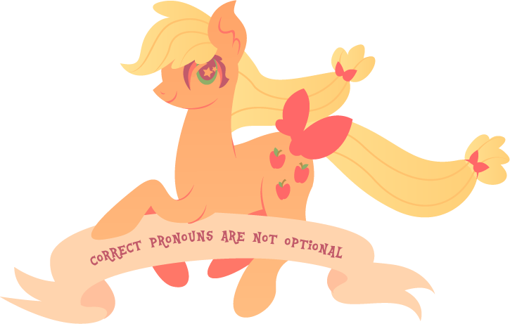 Size: 725x461 | Tagged: safe, artist:lionsca, derpibooru import, applejack, bow, chunky eyelashes, description is relevant, g1, g1 to g4, generation leap, internal outlines only, lineless, mouthpiece, old banner, solo, subversive kawaii, transgender, wingding eyes