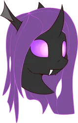 Size: 2334x3676 | Tagged: artist:renderpoint, bust, changeling, changeling oc, commission, derpibooru import, female, oc, oc:violet rose, portrait, purple, purple changeling, purple eyes, purple mane, safe, simple background, solo, transparent background, unofficial characters only, wip