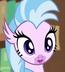 Size: 580x640 | Tagged: cropped, cute, derpibooru import, diastreamies, hippogriff, :o, open mouth, safe, screencap, silverstream, solo, what lies beneath