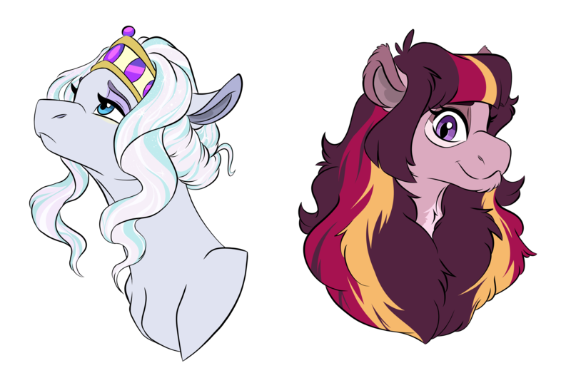 Size: 3008x1993 | Tagged: safe, artist:ask-y, derpibooru import, oc, oc:aurora, oc:star swirl, unofficial characters only, earth pony, hybrid, pony, crown, female, jewelry, mare, parent:scorpan, parent:twilight sparkle, parents:scorlight, regalia, simple background, transparent background