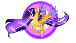 Size: 1192x670 | Tagged: safe, artist:xxcutecookieswirlsxx, derpibooru import, oc, oc:shooting star, alicorn, pony, female, mare, offspring, parent:flash sentry, parent:twilight sparkle, parents:flashlight, rainbow power, solo