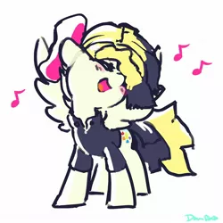 Size: 1800x1800 | Tagged: safe, artist:dawnfire, derpibooru import, songbird serenade, pegasus, pony, my little pony: the movie, cloud, female, mare, music notes, simple background, singing, smiling, solo