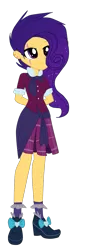 Size: 401x1180 | Tagged: safe, artist:xxcutecookieswirlsxx, derpibooru import, oc, oc:shooting star, equestria girls, clothes, crystal prep academy uniform, offspring, parent:flash sentry, parent:twilight sparkle, parents:flashlight, scar, school uniform, simple background, solo, transparent background