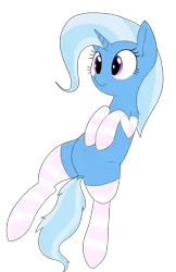 Size: 2274x3500 | Tagged: safe, artist:wafflecakes, derpibooru import, trixie, pony, unicorn, belly button, clothes, cute, diatrixes, dock, simple background, socks, solo, striped socks, transparent background