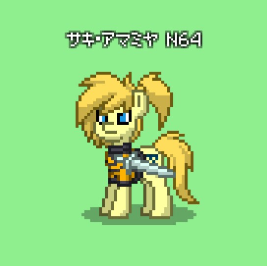 Size: 544x543 | Tagged: safe, derpibooru import, pony, pony town, nintendo, saki amamiya, sin and punishment