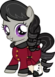 Size: 856x1200 | Tagged: safe, artist:cloudyglow, derpibooru import, octavia melody, earth pony, pony, american girls, clothes, cute, female, filly, filly octavia, foal, looking at you, simple background, skirt, smiling, smiling at you, solo, standing, tavibetes, transparent background, vector, younger