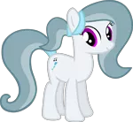 Size: 3294x3032 | Tagged: safe, artist:hendro107, derpibooru import, oc, oc:silver bell, earth pony, pony, looking at you, simple background, smiling, solo, standing, transparent background