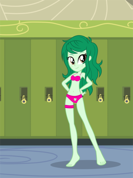 Size: 1280x1713 | Tagged: suggestive, artist:luckreza8, derpibooru import, wallflower blush, human, equestria girls, equestria girls series, forgotten friendship, breasts, canterlot high, hallway, humanized, lockers, thigh gap, vector