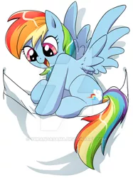 Size: 400x534 | Tagged: safe, artist:yukandasama, derpibooru import, rainbow dash, pony, female, mare, obtrusive watermark, pocket pony, solo, tiny, tiny ponies, watermark