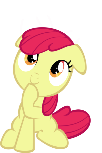 Size: 9162x13698 | Tagged: absurd resolution, accessory-less edit, adorabloom, apple bloom, artist:cyanlightning, cute, derpibooru import, edit, editor:slayerbvc, floppy ears, head tilt, missing accessory, on your marks, raised hoof, safe, simple background, solo, .svg available, transparent background, vector, vector edit