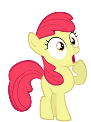 Size: 4110x5530 | Tagged: safe, artist:togekisspika35, derpibooru import, edit, editor:slayerbvc, vector edit, apple bloom, earth pony, pony, absurd resolution, accessory-less edit, adorabloom, cute, female, filly, missing accessory, raised hoof, shocked, simple background, solo, transparent background, vector