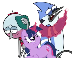 Size: 900x733 | Tagged: artist:cartuneslover16, benson, derpibooru import, magic, mordecai, regular show, safe, twilight sparkle