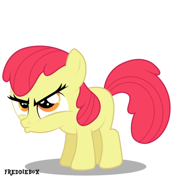 Size: 2966x3000 | Tagged: safe, artist:brony-works, derpibooru import, edit, editor:slayerbvc, vector edit, apple bloom, earth pony, pony, accessory-less edit, female, filly, glare, looking up, missing accessory, pouting, simple background, solo, transparent background, vector