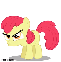 Size: 2966x3000 | Tagged: safe, artist:brony-works, derpibooru import, edit, editor:slayerbvc, vector edit, apple bloom, earth pony, pony, accessory-less edit, female, filly, glare, looking up, missing accessory, pouting, simple background, solo, transparent background, vector