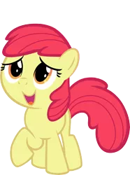 Size: 6000x8077 | Tagged: safe, artist:firestorm-can, derpibooru import, edit, editor:slayerbvc, vector edit, apple bloom, earth pony, pony, .svg available, absurd resolution, accessory-less edit, female, filly, missing accessory, raised hoof, simple background, solo, transparent background, vector
