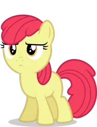 Size: 4000x5276 | Tagged: safe, artist:ambassad0r, derpibooru import, edit, editor:slayerbvc, vector edit, apple bloom, earth pony, pony, .svg available, accessory-less edit, apple bloom is not amused, female, filly, frown, missing accessory, simple background, solo, transparent background, unamused, vector