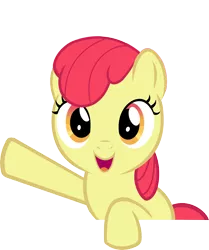 Size: 6320x7568 | Tagged: safe, artist:vulthuryol00, derpibooru import, edit, editor:slayerbvc, vector edit, apple bloom, earth pony, pony, absurd resolution, accessory-less edit, cute, female, filly, leaning, looking at you, missing accessory, open mouth, simple background, smiling, solo, transparent background, vector, waving