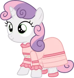 Size: 1145x1200 | Tagged: safe, artist:cloudyglow, derpibooru import, sweetie belle, pony, unicorn, american girls, clothes, dress, female, filly, simple background, smiling, solo, transparent background