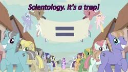 Size: 640x360 | Tagged: caption, cards against humanity, derpibooru import, dusk drift, edit, edited screencap, equal cutie mark, equalized, equal sign, image macro, in our town, moon dust, offbeat, our town, s5 starlight, safe, scientology, screencap, smiling, starlight glimmer, text, the cutie map
