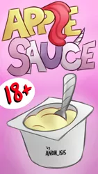 Size: 2160x3840 | Tagged: apple bloom, applesauce, artist:anon_1515, comic, comic:applesauce, derpibooru import, safe, simple background, spoon, sweetie belle, text, title, title card