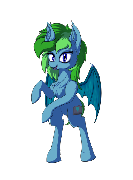 Size: 4677x6299 | Tagged: safe, artist:calena, derpibooru import, oc, oc:feral fable, unofficial characters only, bat pony, pony, 2019 community collab, derpibooru community collaboration, absurd resolution, bat pony oc, bat wings, bipedal, cute, ear fluff, fluffy, looking at you, requested art, simple background, solo, transparent background, wings