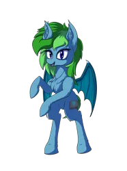 Size: 4677x6299 | Tagged: safe, artist:calena, derpibooru import, oc, oc:feral fable, unofficial characters only, bat pony, pony, 2019 community collab, derpibooru community collaboration, absurd resolution, bat pony oc, bat wings, bipedal, cute, ear fluff, fluffy, looking at you, requested art, simple background, solo, transparent background, wings