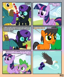 Size: 900x1080 | Tagged: abuse, alicorn, artist:lister-of-smeg, bird, cockatrice, comic, comic:crystal heart attack, derpibooru import, eagle, edit, editor:redweasel, flash sentry, kazoo, musical instrument, nyxabuse, oc, oc:lazybug, oc:nyx, oc:winter squash, oh no, oh nooooo, op is that eagle, pinkie apple pie, safe, spike, twilight sparkle, twilight sparkle (alicorn)