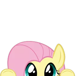 Size: 10000x10000 | Tagged: safe, artist:mrkat7214, derpibooru import, part of a set, fluttershy, pegasus, pony, absurd resolution, big eyes, cute, female, fourth wall, leaning, looking at you, mare, peeking, shyabetes, simple background, solo, soon, transparent background, underhoof, vector