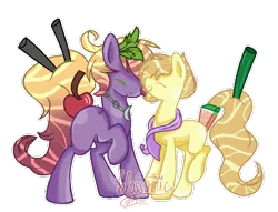 Size: 674x514 | Tagged: safe, artist:blossomic, derpibooru import, oc, oc:pineapple and watermelon kick-starter, oc:tequila sunset, unofficial characters only, original species, pony, base used, cocktail pony, male, simple background, stallion, transparent background