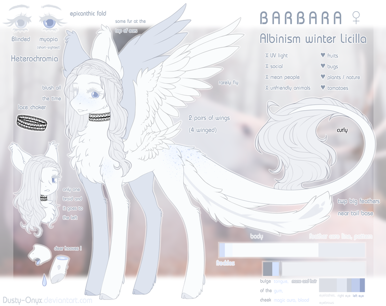 Size: 1914x1515 | Tagged: safe, artist:dusty-onyx, derpibooru import, oc, oc:barbara, pegasus, pony, albino, female, mare, reference sheet, solo