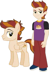 Size: 1747x2554 | Tagged: safe, artist:shadymeadow, derpibooru import, oc, oc:prank cakes, pegasus, pony, equestria girls, clothes, equestria girls-ified, human ponidox, male, self ponidox, show accurate, simple background, teenager, transparent background