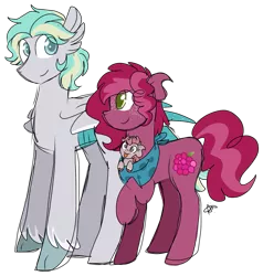 Size: 1515x1591 | Tagged: safe, artist:thepegasisterpony, derpibooru import, oc, oc:cocoa conch, oc:eucalyptus, oc:raspberry, unofficial characters only, hybrid, pony, baby, baby pony, bandana, cute, daaaaaaaaaaaw, family, female, interspecies offspring, magical gay spawn, magical lesbian spawn, male, newborn, oc x oc, ocbetes, offspring, offspring shipping, offspring's offspring, parent:pinkie pie, parent:tempest shadow, parent:terramar, parent:thorax, parents:tempestpie, parents:terrax, shipping, simple background, straight, tongue out, transparent background
