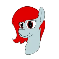 Size: 600x600 | Tagged: artist:rosebush, cheek fluff, derpibooru import, ear fluff, oc, oc:ashley, red eyes, red mane, safe, smiling, solo, unofficial characters only