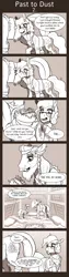 Size: 675x2700 | Tagged: a rockhoof and a hard place, artist:inuhoshi-to-darkpen, comic, comic:past to dust, derpibooru import, dialogue, fanfic, hnefatafl, indoors, professor fossil, rockhoof, ruins, safe