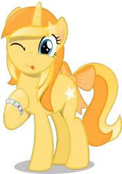 Size: 2019x2860 | Tagged: safe, artist:arifproject, derpibooru import, oc, oc:favourite, ponified, unofficial characters only, pony, 2019 community collab, derpibooru, derpibooru community collaboration, bow, bracelet, derpibooru ponified, jewelry, looking at you, meta, one eye closed, simple background, solo, tail bow, tongue out, transparent background, vector, wink